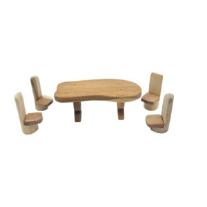 Wooden Dollhouse Dining Set