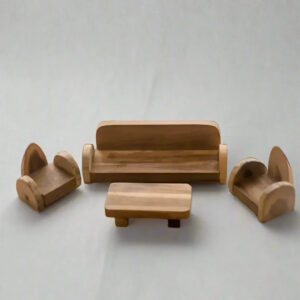 Wooden Dollhouse Living Room Set