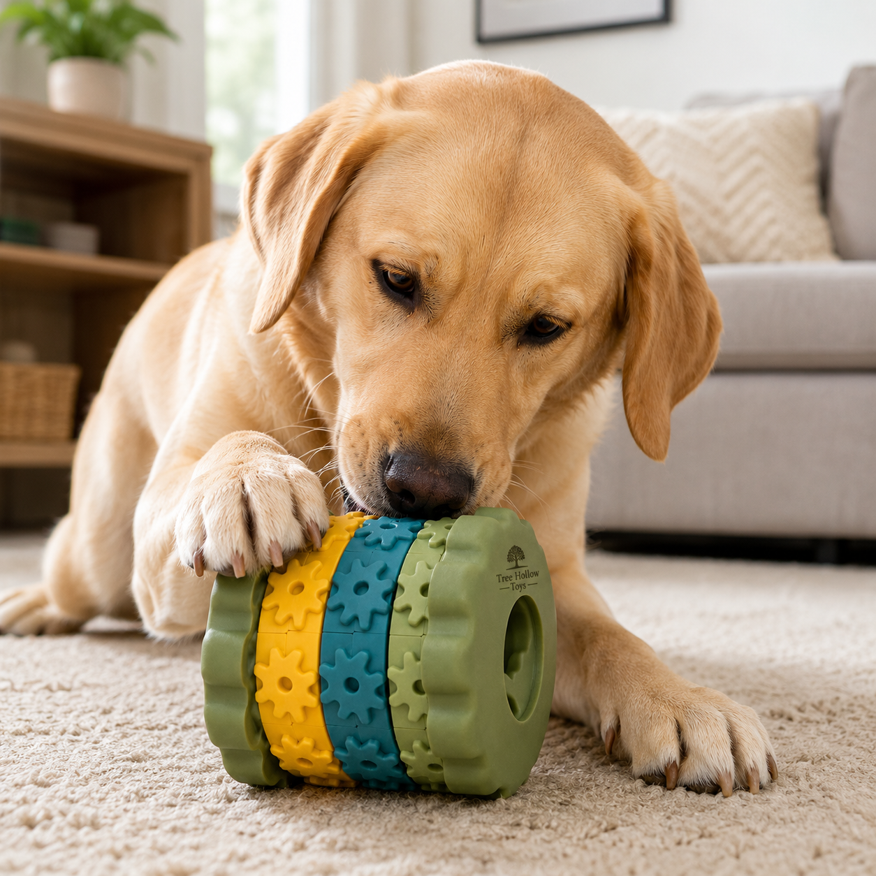 Tree Hollow Toys Interactive Gear Roller Dog Toy for Aggressive Chewers – Durable Treat Dispensing Puzzle Toy for Medium & Large Dogs - Image 3