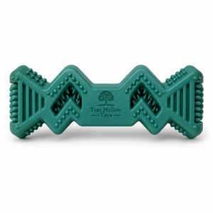 Tree Hollow Toys Zigzag Dental Chew Dog Toy for Aggressive Chewers – Textured Rubber Teeth Cleaning Toy for Medium & Large Dogs