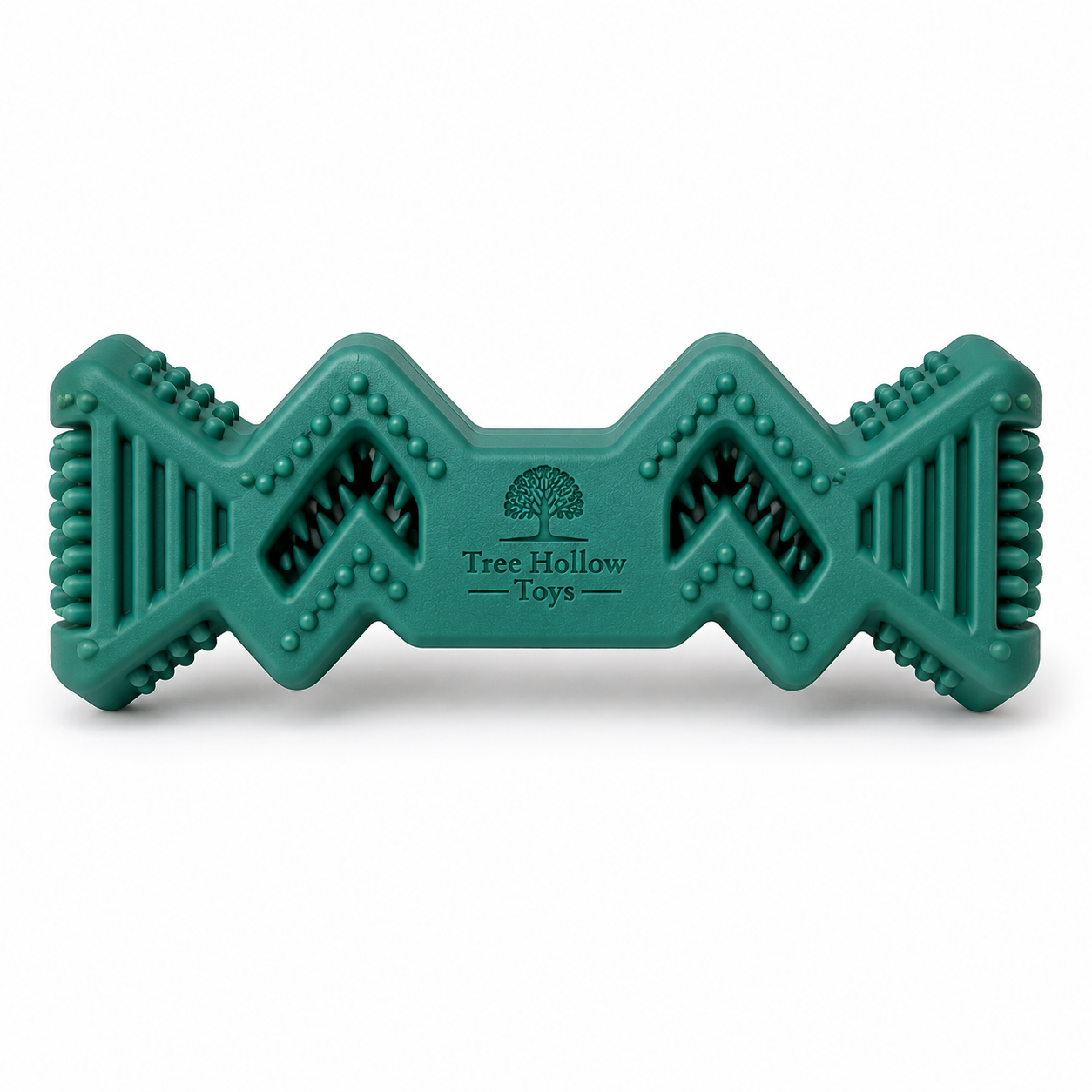 Tree Hollow Toys Zigzag Dental Chew Dog Toy for Aggressive Chewers – Textured Rubber Teeth Cleaning Toy for Medium & Large Dogs