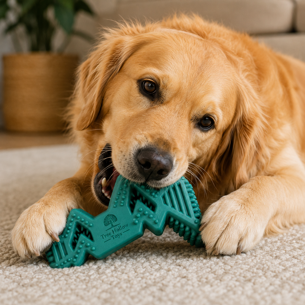 Tree Hollow Toys Zigzag Dental Chew Dog Toy for Aggressive Chewers – Textured Rubber Teeth Cleaning Toy for Medium & Large Dogs - Image 5