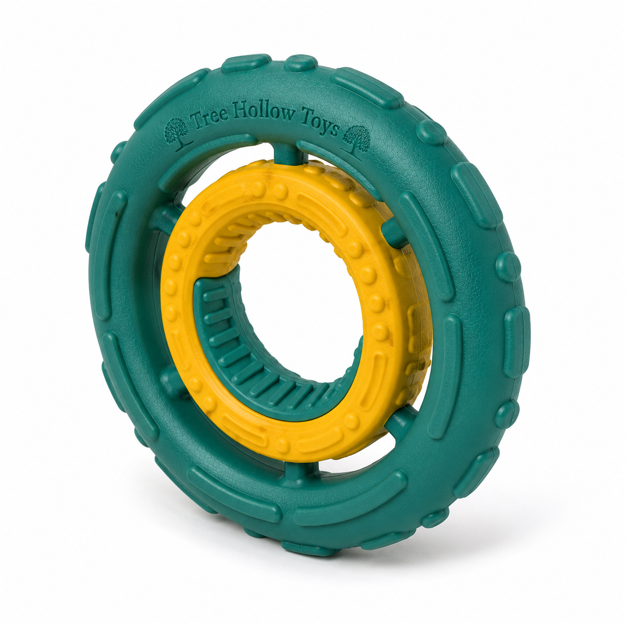 Tree Hollow Toys Dual-Ring Interactive Dog Chew Toy – Durable Rolling Dental Ring for Medium & Large Dogs - Image 3