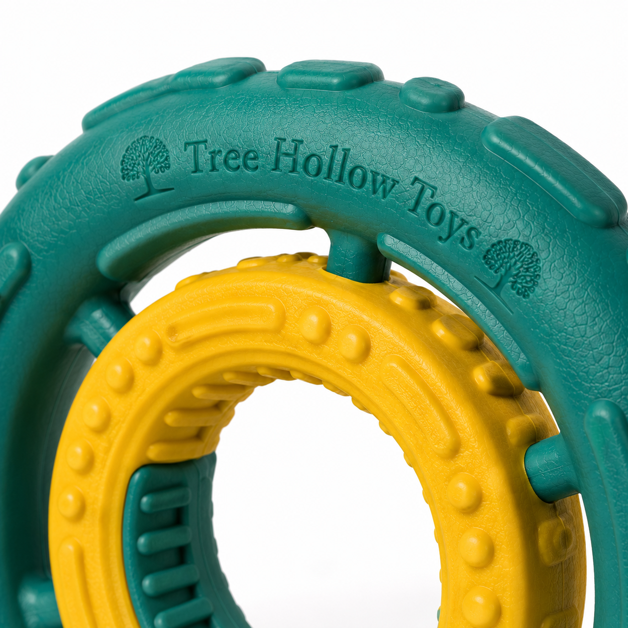 Tree Hollow Toys Dual-Ring Interactive Dog Chew Toy – Durable Rolling Dental Ring for Medium & Large Dogs - Image 2