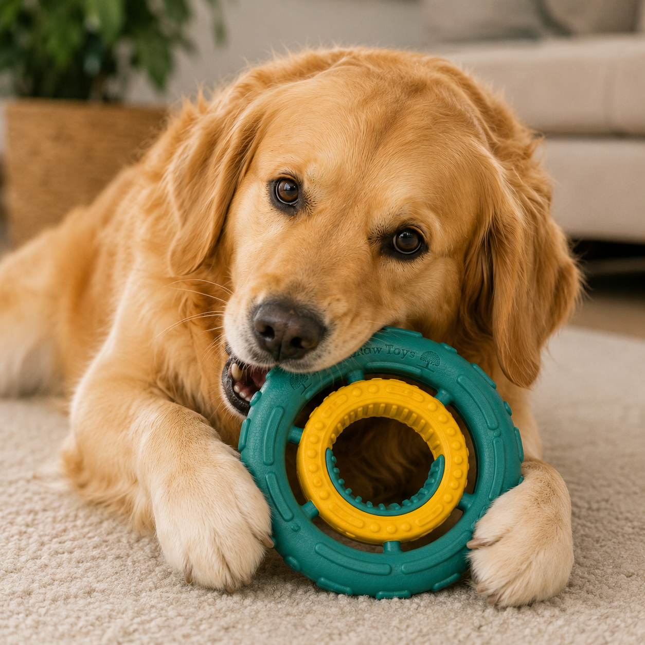 Tree Hollow Toys Dual-Ring Interactive Dog Chew Toy – Durable Rolling Dental Ring for Medium & Large Dogs - Image 5